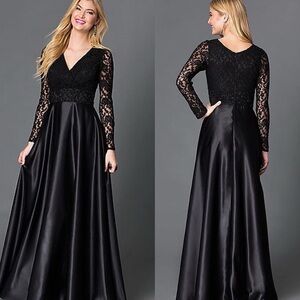 Beautiful Gown by NOX Anabel Lace Long Sleeve V-Neck